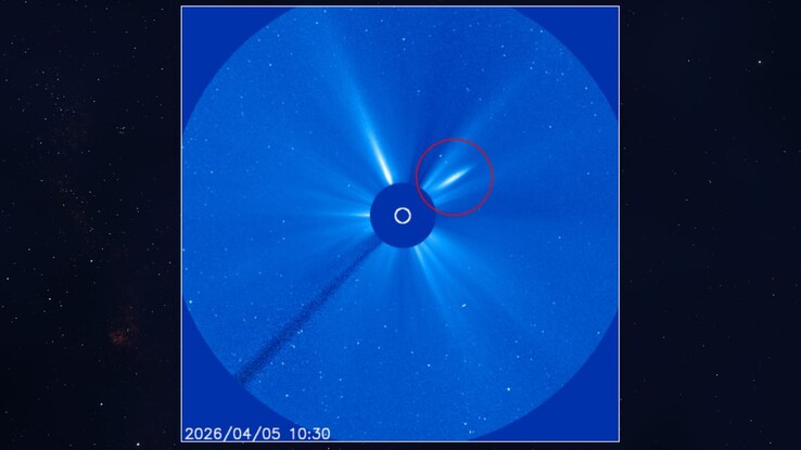 An image showing the remnants of comet C/2026 A1 (MAPS).