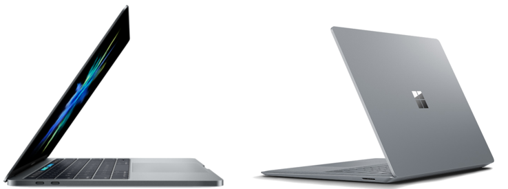 The Apple MacBook Pro and Microsoft Surface Laptop: two sides of the same (soldered) coin.