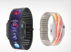 Instead of using a square-ish/circular screen like all fitness trackers and smartwatches, the Nubia Alpha integrates an elongated flexible screen that can display more information. (Source: Nubia)