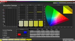 CalMAN saturation (P3 reference color space, source: Mac Studio)