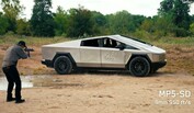 Tesla revealed some behind-the-scenes footage of the Cybertruck's bulletproof testing. (Image source: Tesla)