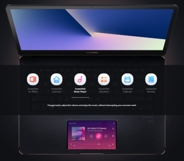 Asus ZenBook Pro 15 UX580 ScreenPad music player integration. (Source: Asus)