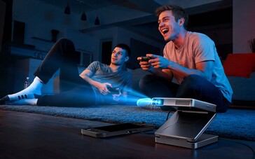 The Aurzen Zip Pro tri-fold projector can be connected to the Nintendo Switch.