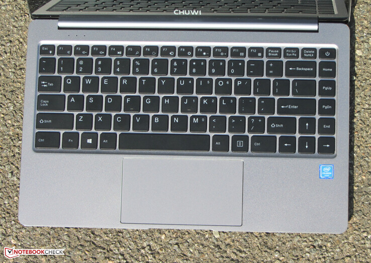 A look at the keyboard and trackpad on the LapBook Pro