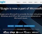 FSLogix website homepage showing the news about joining Microsoft