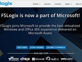 FSLogix website homepage showing the news about joining Microsoft