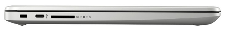 Left-hand side: Kensington Lock, USB Type-C 3.1 Gen 1, SD card slot