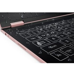 The droplets in the image suggest the larger Yoga Book may be water/splash proof. (Source: Lenovo)