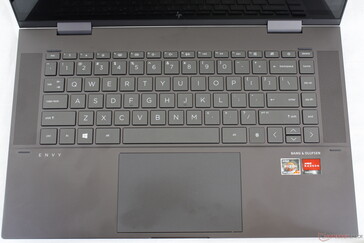 Identical keyboard layout as on the Envy 15 Creator clamshell