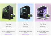 A screengrab from the NZXT Flex PC rental subscription program, highlighting different tiers available to consumers
