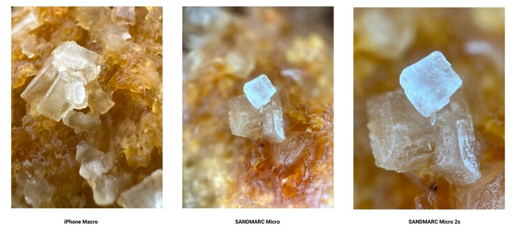 Standard iPhone macro vs 40x and 80x respectively (Image Source: SANDMARC)