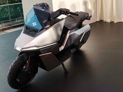 Omoway OMO X self-balancing electric motorcycle showcased during the company's global launch event in Singapore.