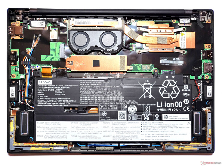 View of the innards: Lenovo ThinkPad X1 Carbon Gen 10