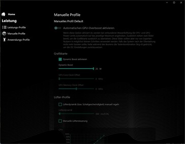 Manual fan profile
