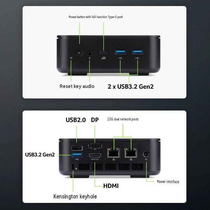 Swift Go mini PC with AMD Ryzen ports