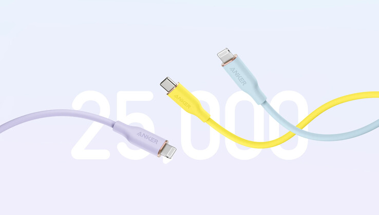 The Anker 641 USB-C to Lightning Cable (Flow, Silicone) comes in different colors. (Image source: Anker)
