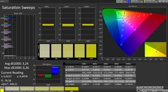 CalMAN saturation (profile: Natural; color space: sRGB)