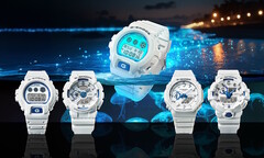 Casio introduces the Hidden Glow v2 series of G-Shock watches with blue phosphorescent dials that glow like sea plankton. (Image source: Casio)