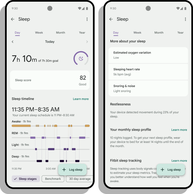The redesigned Sleep section in the Fitbit app. (Image source: Fitbit)