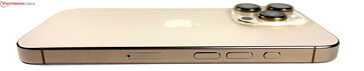Left: nano SIM, volume buttons, action button