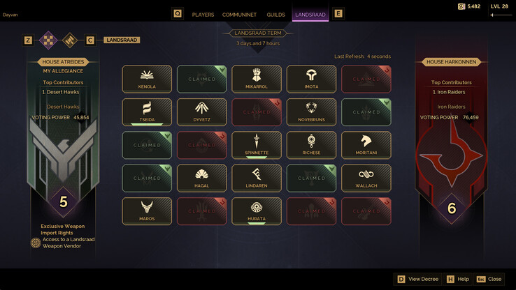 "The activities that the Landsraad asks you to do will become more varied as we flesh out the world with more content and activities." - Joel Bylos (Image Source : Steam)