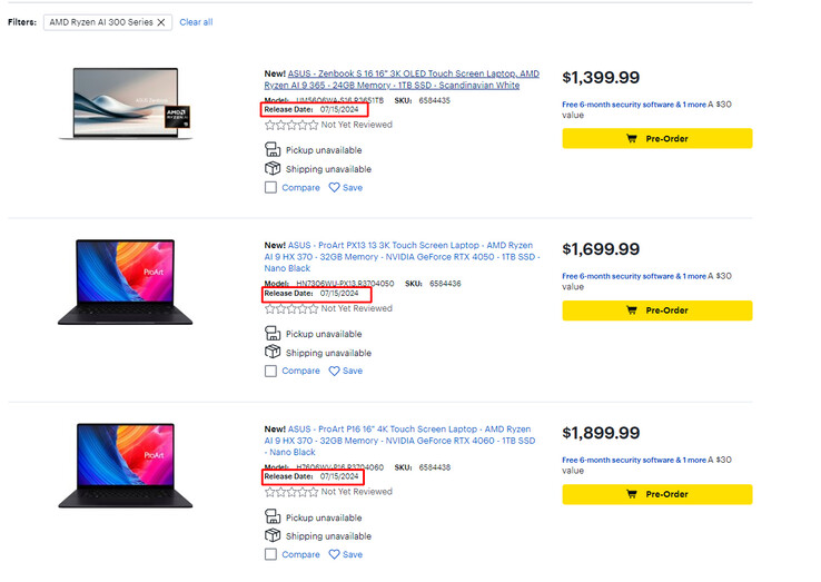 Listings at Best Buy (Image source: Best Buy)