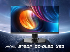 The MAG 272QP X50 is MSI's second QD-OLED gaming monitor sporting a 500 Hz refresh rate. (Image source: MSI via ITHome)
