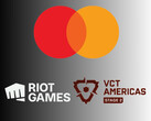 Logos for Mastercard, Riot Games, and VCT Americas are shown (Image source: Mastercard, Riot Games, Valorant Champions Tour Americas YouTube with edits)
