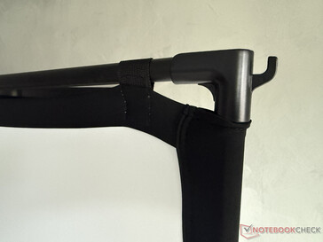 ...is tensioned at the top and bottom with Velcro loops