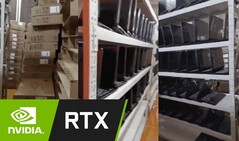Hundreds of Hasee gaming laptops with Nvidia GeForce RTX 30 series GPUs have been used in mining farms. (Image source: Godfish BTCer/Nvidia - edited)