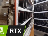 Hundreds of Hasee gaming laptops with Nvidia GeForce RTX 30 series GPUs have been used in mining farms. (Image source: Godfish BTCer/Nvidia - edited)