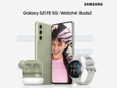 The Galaxy S21 FE will arrive in at least four colours. (Image source: Coinbrs)