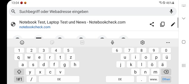 Keyboard in landscape mode