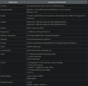 Z16 HX Studio specs (Image Source: MSI)