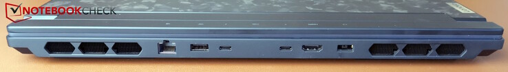 Back: power, USB-A (5Gb/s, Always-On), 2x Thunderbolt 4 (DP 1.4 & PD 3.0 140 W), HDMI 2.1, LAN