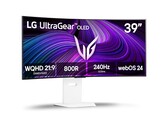 The image shows the LG UltraGear gaming monitor with a 39" OLED panel 
