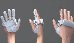 The prototype glove covers the hand partially, focussing on the fingertip surface (Image courtesy: Sharp)