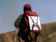 The Starlink Mini dish can fit on a backpack. (Image source: SpaceX)