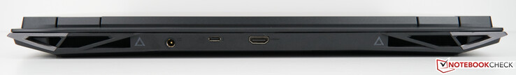Rear: power connector, USB-C (Thunderbolt 4), HDMI 2.1