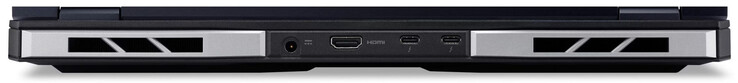 Back: power port, HDMI 2.1, 2x Thunderbolt 4 (USB-C; Power Delivery, DisplayPort)