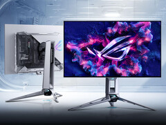 The Asus ROG Swift OLED PG27AQWP-W adopts a semi-translucent design, unlike many equivalent monitors. (Image source: Asus)