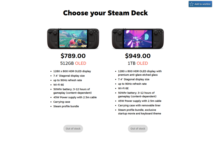Both Steam Deck OLEDs are now out of stock.