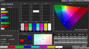 CalMAN color space coverage – default preset