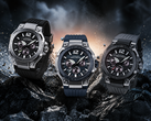 The Casio G-Shock GWR-B3000-1A, the GWR-B3000-2A, and the GWR-B3000-8A (from left to right)