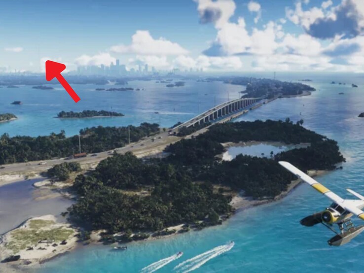 The tower is easier to spot in the trailer, but the later screenshot confirms that it actually exists in the game.