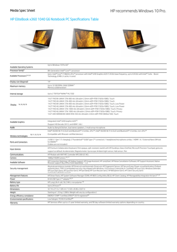 EliteBook x360 1040 G6 specifications