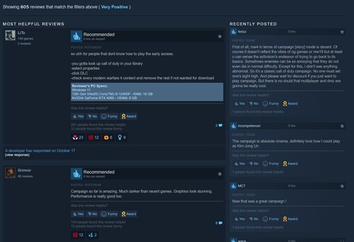 Call of Duty: Modern Warfare 4 Steam reviews shown