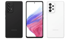 The Galaxy A53 5G in two of its four colours. (Image source: WinFuture)