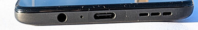 Bottom: 3.5mm audio port, microphone, USB-C port, speaker