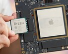 The Apple M1 Ultra takes up most of the Mac Studio's logic board. (Image source: Max Tech)